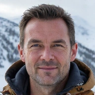 Portrait of a determined middle-aged man, a veteran ski instructor