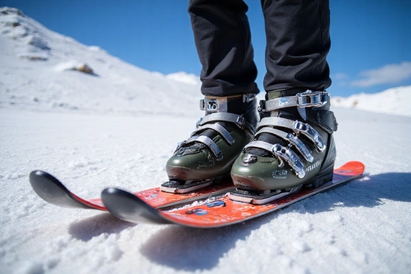 Skis and boots for beginners