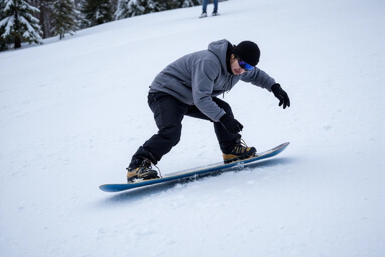 A snowboarder performing a stylish buttering trick on a flat section of a snowy slope, demonstrating excellent board control.