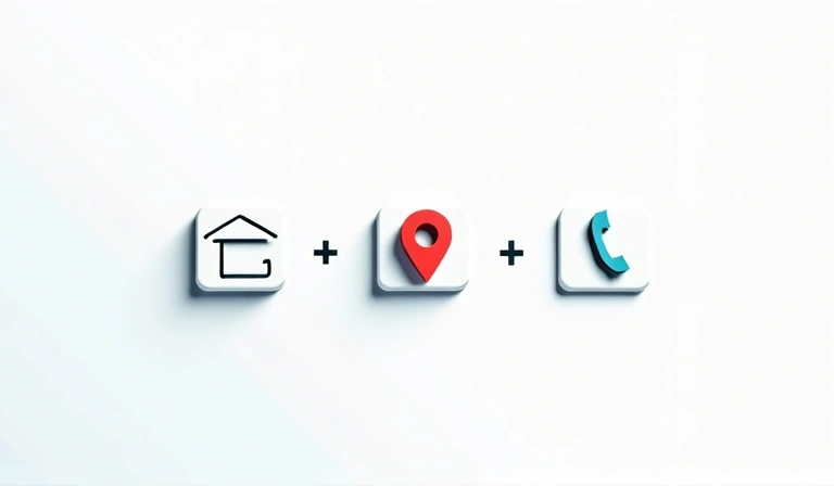 A stylized representation of a contact form or communication icons, including phone, email, and location pin.